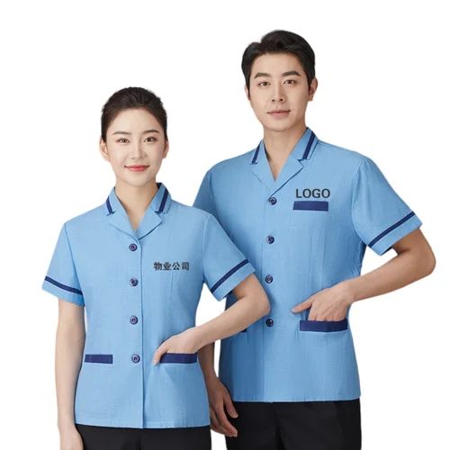 black unisex cotton housekeeping uniforms