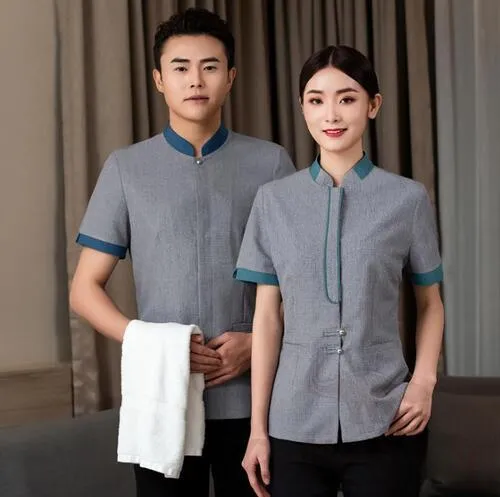 machine made plain cotton housekeeping uniforms