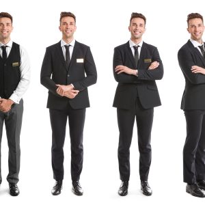 Male,Receptionist,On,White,Background